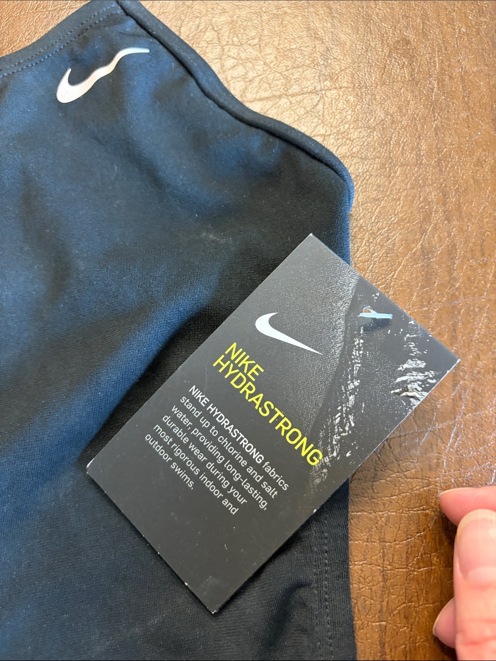 Nike Black Girls' Classic One-Piece Swimwear with White Swoosh - Picture 2 of 6